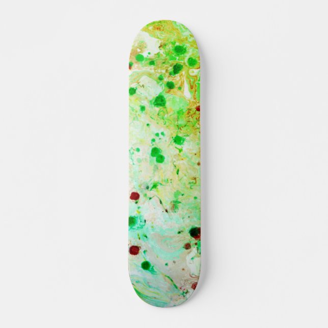 Skateboard Modèle tendance jaune vert moderne Abstrait (Devant)