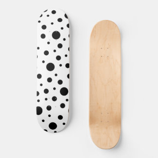 Skateboard Modern Black White Polka Dot