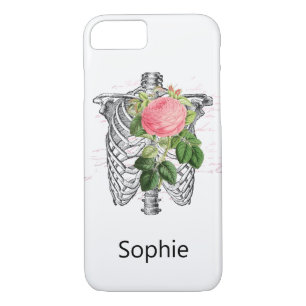 Skateboard Modern Dust Pink Rose Skeleton Heart  Case-Mate iPhone Case