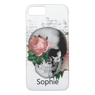 Skateboard Modern Dusty Pink Rose Skull    Case-Mate iPhone Case