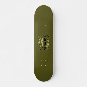 Skateboard Molon Labe Laurels en Masque Spartiate Vert olive