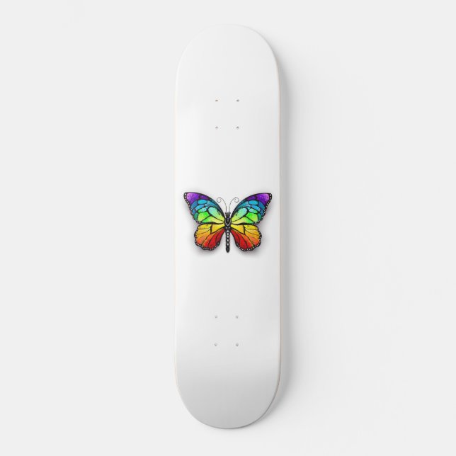 Skateboard Monarque papillon arc-en-ciel (Recto)