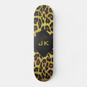 Skateboard Monogramme avec Léopard Brun et Jaune