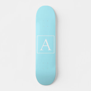 Skateboard Monogramme bleu ciel simple
