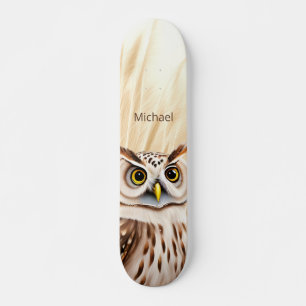 Skateboard Monogramme de Chouette Brown blanche