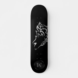 Skateboard Monogramme de la tribu du Wolf argenté