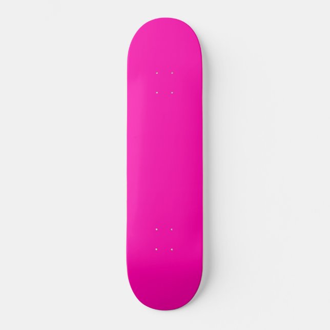 Skateboard monogramme de mode rose néon (Recto)