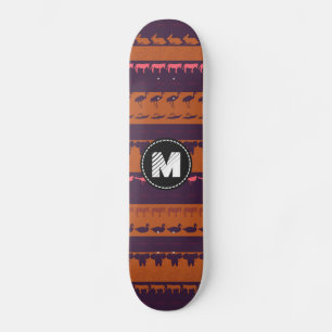Skateboard Monogramme Retro Animaux colorés Motif #2