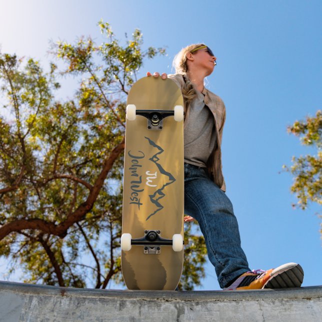 Skateboard Monographie de montagnes personnalisables Gold sun (Extérieur 1)