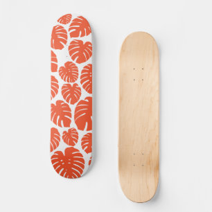 Skateboard Monstera - Orange et blanc