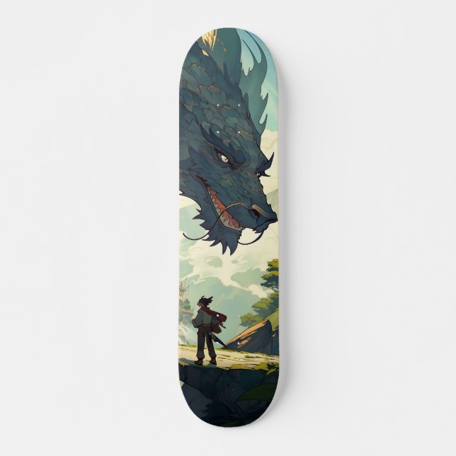 Skateboard Monstruo lagarto y guerrero japonés (Devant)