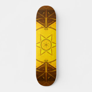 Skateboard Mosaic Kaleidoscope Fleur Jaune