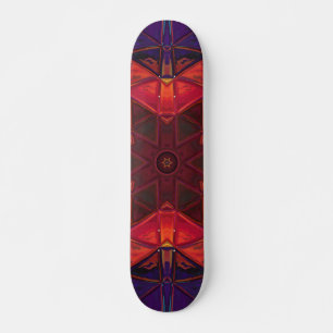 Skateboard Mosaic Kaleidoscope Fleur rouge et violet