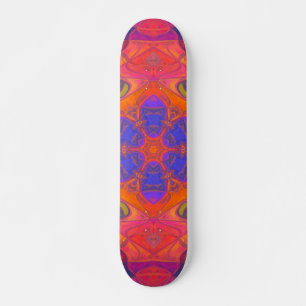 Skateboard Mosaic Mandala Fleur orange violet et rose