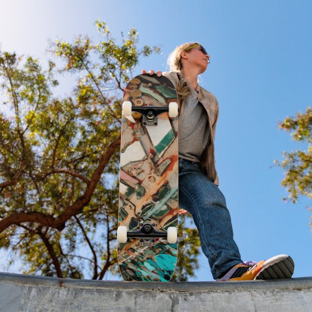 Skateboard Mosaïque colorée (Extérieur 1)