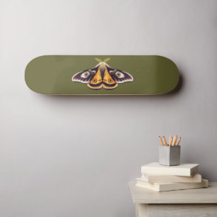 Skateboard Moth Insect Art Goblincore Saturnia Witchy Green