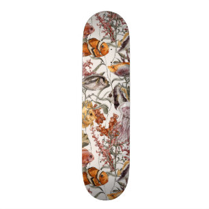 Skateboard Motif 2 de vie marine d'aquarelle