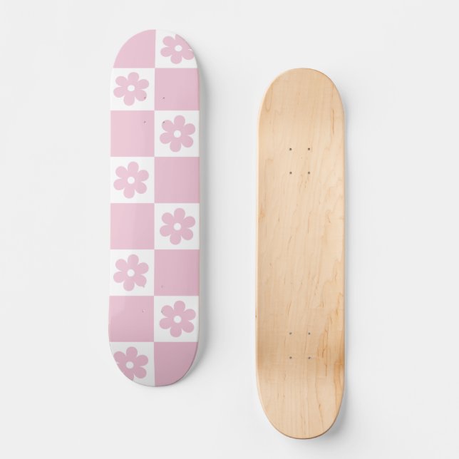 Skateboard Motif à fleurs roses (Recto)