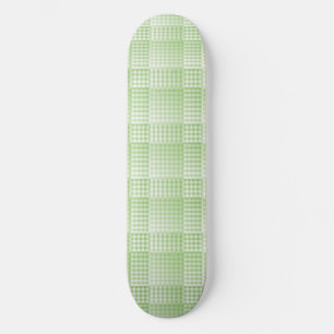 Skateboard Motif abstrait à carreaux verts et blancs