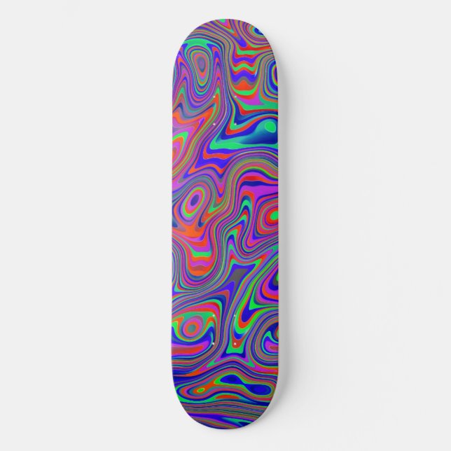 Skateboard Motif Abstrait coloré (Recto)