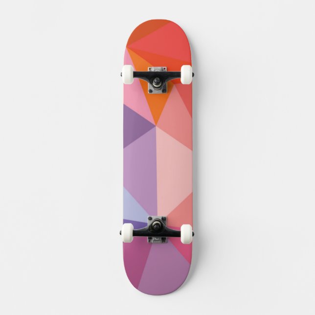 Skateboard Motif abstrait coloré de triangle (Recto)