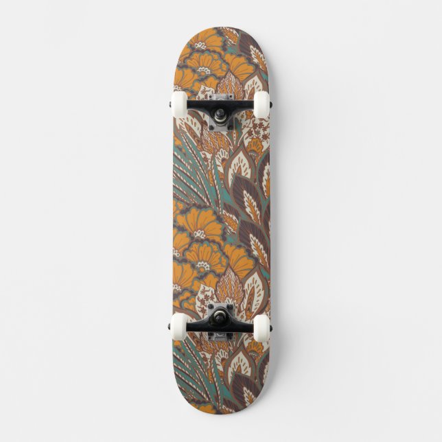 Skateboard Motif abstrait de plume de paon (Recto)