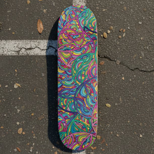 Skateboard Motif Abstrait dynamique des vagues urbaines