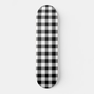Skateboard Motif Abstrait Minimaliste Carré Noir & Blanc