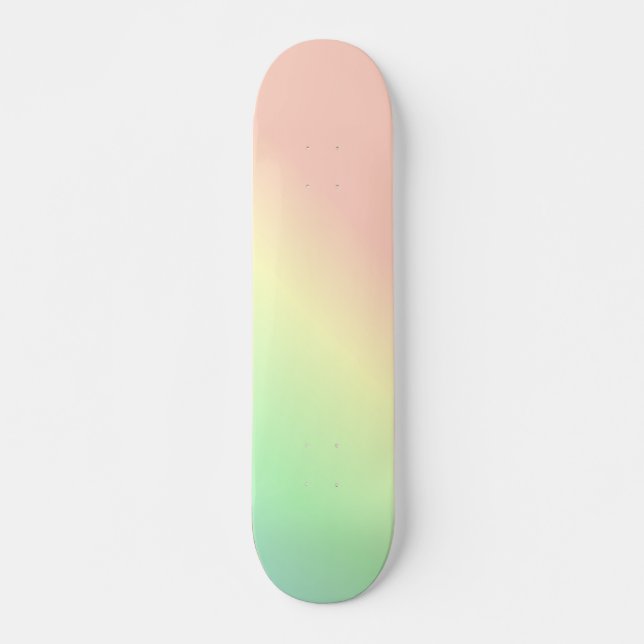 Skateboard Motif Abstrait Pastel Ombre Rainbow (Devant)