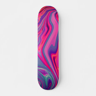 Skateboard Motif Abstrait vert bleu clair et tendance
