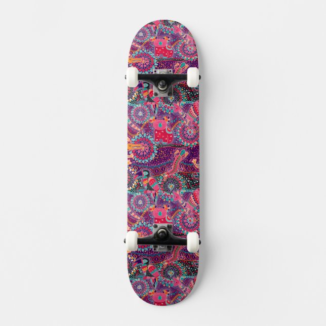 Skateboard Motif animal de style ethnique (Recto)