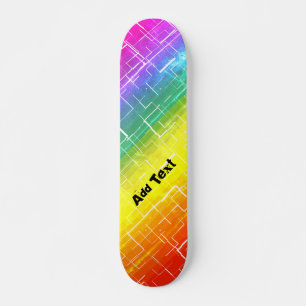 Skateboard Motif arc-en-ciel rustique