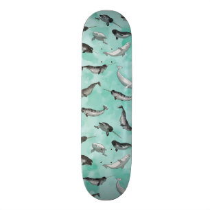 Skateboard Motif arctique de Narwhals et de belugas