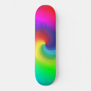 Skateboard Motif artistique de tourbillon arc-en-ciel Tie-Dye