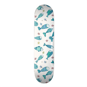 Skateboard Motif avec des poissons et des étoiles de mer