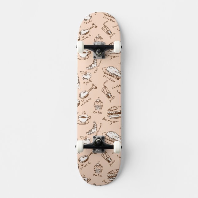 Skateboard Motif avec la nourriture (Recto)