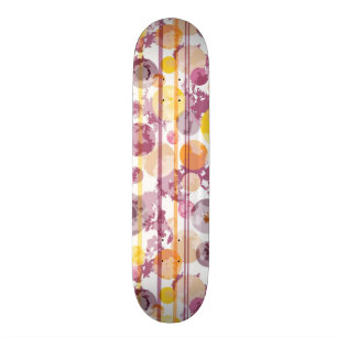Skateboard Motif blanc rayé tacheté