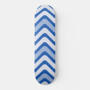 Skateboard Motif bleu ondulé
