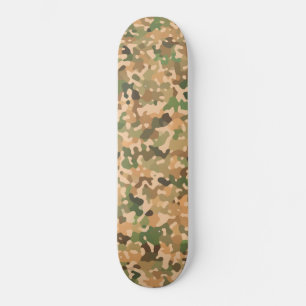 Skateboard Motif Camo - Vert Orange Brown Noir