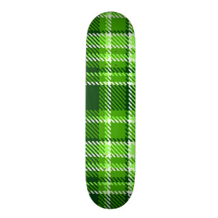 Skateboard Motif Checkered de couleur verte