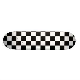Skateboard Motif Checkered noir et blanc