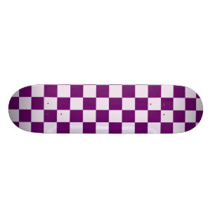 Skateboard Motif Checkered pourpre