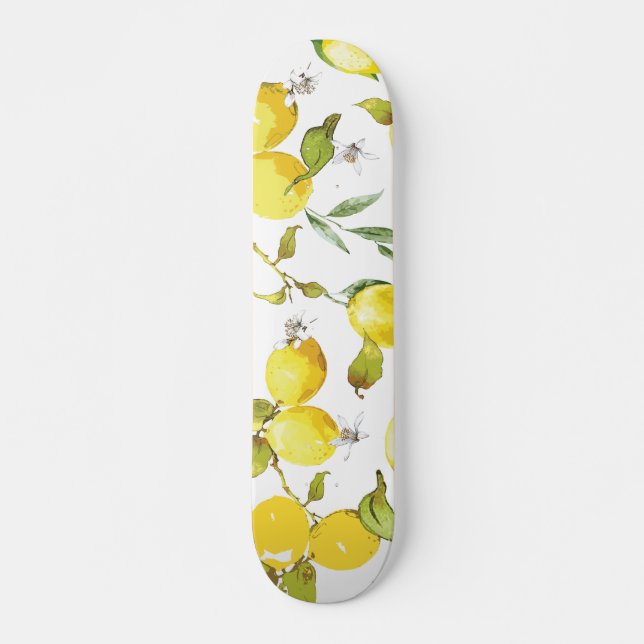 Skateboard Motif citron aquarelle (Devant)