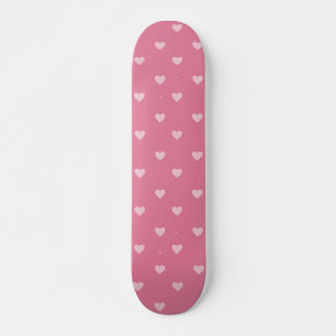 Skateboard Motif Coeurs roses