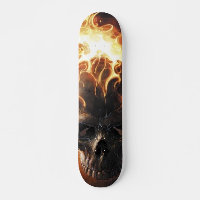 Skateboard Motif crâne flamboyant1 (Devant)