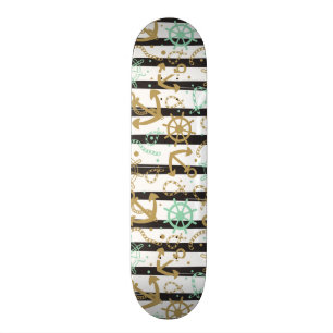 Skateboard Motif d'ancre flottante
