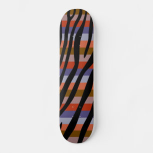 Skateboard Motif de bande de couleur rétro Zebra 6
