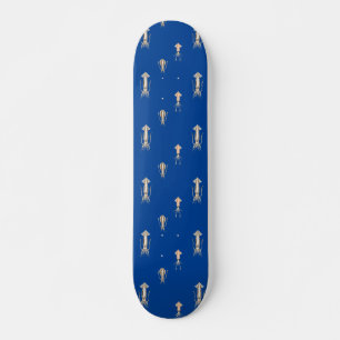 Skateboard Motif de calmar bleu profond