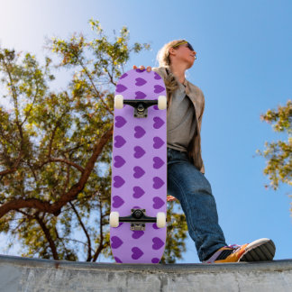 Skateboard Motif de coeurs violets féminins
