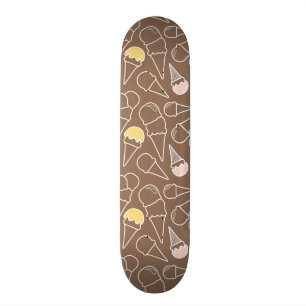 Skateboard Motif de cône glacé sur le Brown